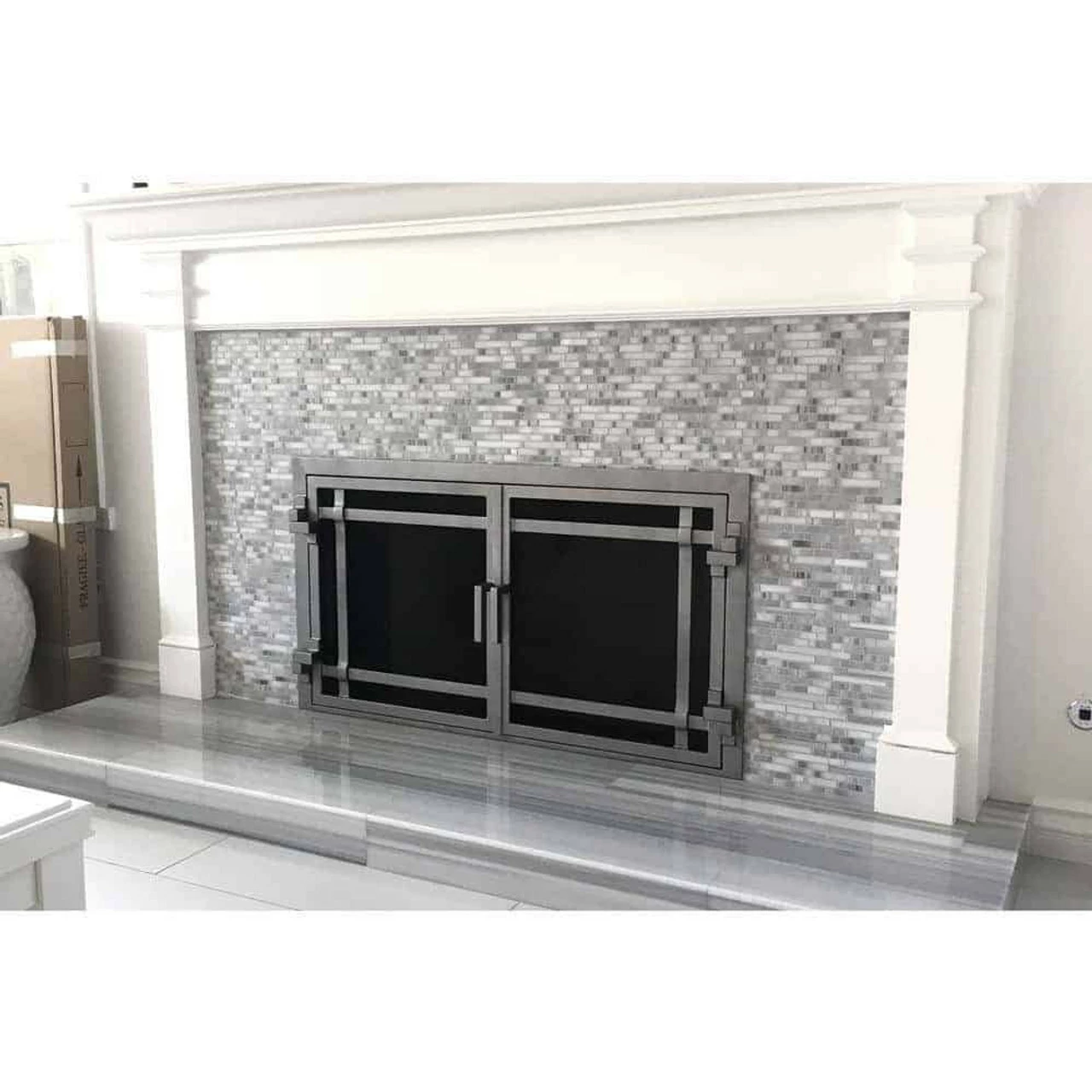 Santa Monica Rectangular Fireplace Door - Wrought Iron 3 Santa Monica Rectangular Fireplace Door - Wrought Iron