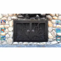 Saratoga Rectangular Fireplace Door - Wrought Iron 17 Saratoga Rectangular Fireplace Door - Wrought Iron -AMS FIREPLACE Sales saratoga 16 fireplace door web7 11359.1574812996
