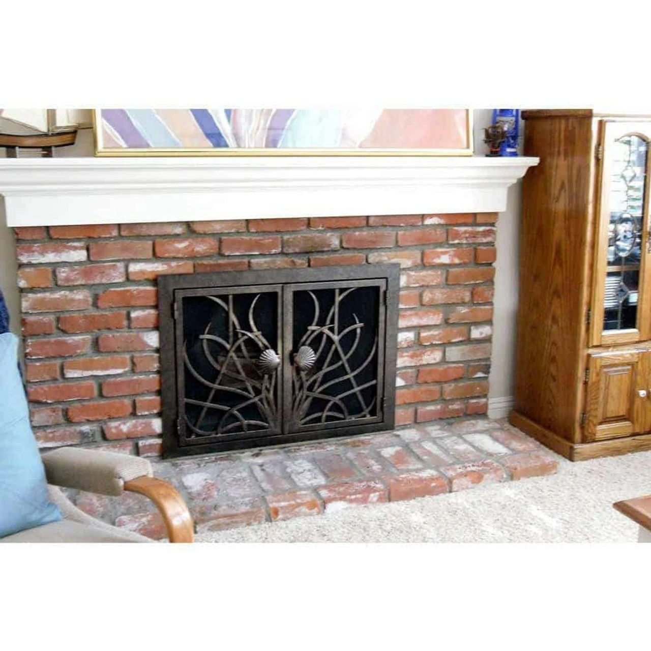 Saratoga Rectangular Fireplace Door - Wrought Iron 6 Saratoga Rectangular Fireplace Door - Wrought Iron - Image 4