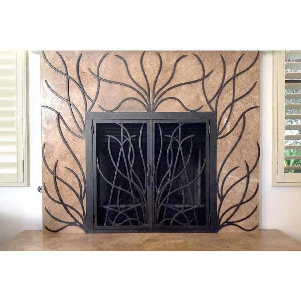 Saratoga Rectangular Fireplace Door - Wrought Iron 5 Saratoga Rectangular Fireplace Door - Wrought Iron - Image 3