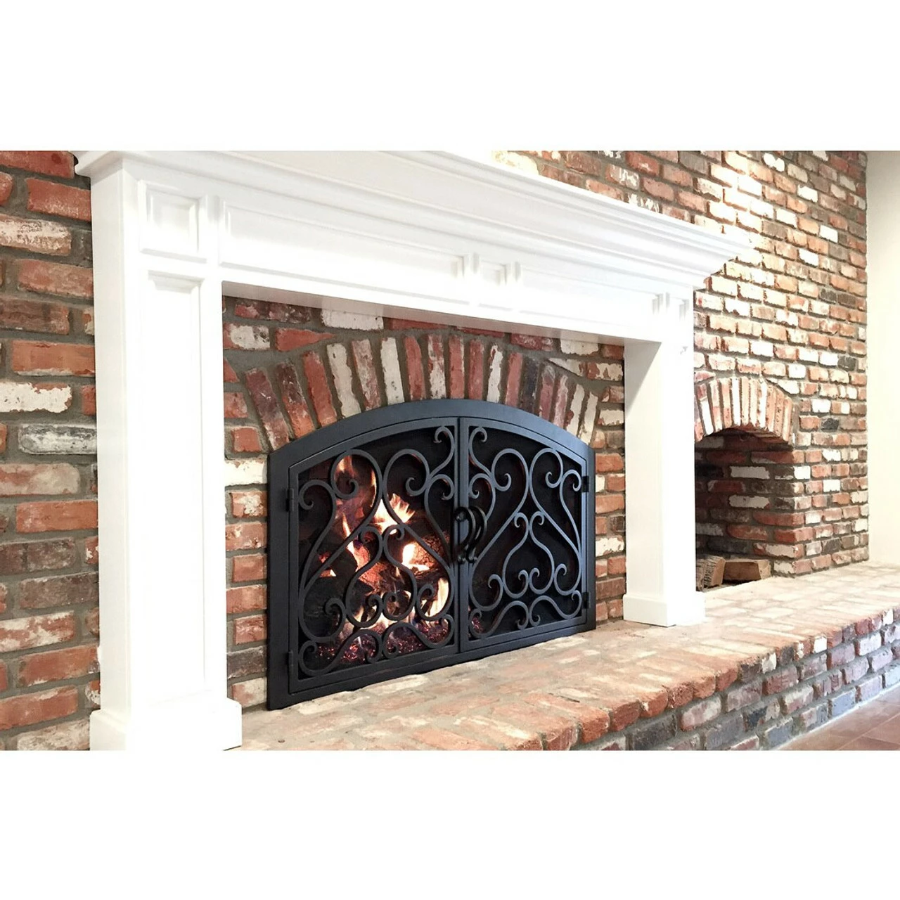 Sequoia Arched Fireplace Door - Wrought Iron 4 Sequoia Arched Fireplace Door - Wrought Iron - Image 2