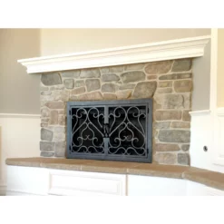 Sequoia Rectangular Fireplace Door - Wrought Iron 21 Sequoia Rectangular Fireplace Door - Wrought Iron -AMS FIREPLACE Sales sequoia 3 fireplace door stacked stone 91658.1581970435
