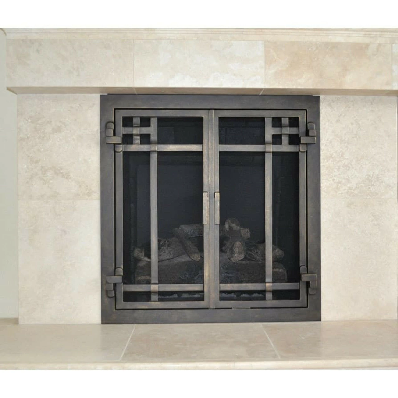 Solana Rectangular Fireplace Door - Wrought Iron 4 Solana Rectangular Fireplace Door - Wrought Iron - Image 2