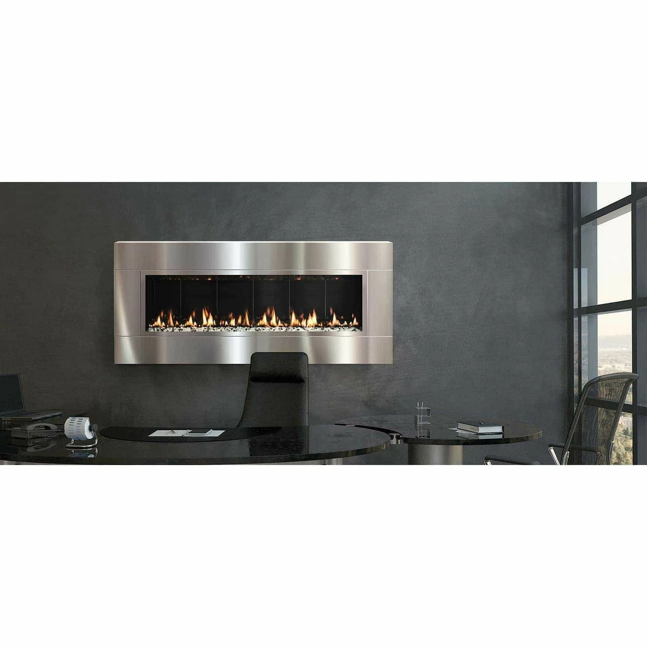 FORTY6 - Solas Wall Mounted Direct Vent Linear Fireplace 5 FORTY6 - Solas Wall Mounted Direct Vent Linear Fireplace - Image 3
