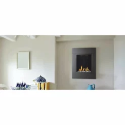 ONE6 - Solas Wall Mounted Direct Vent Linear Fireplace -AMS FIREPLACE Sales solas on6 satin black fireplace web 22792.1635269243