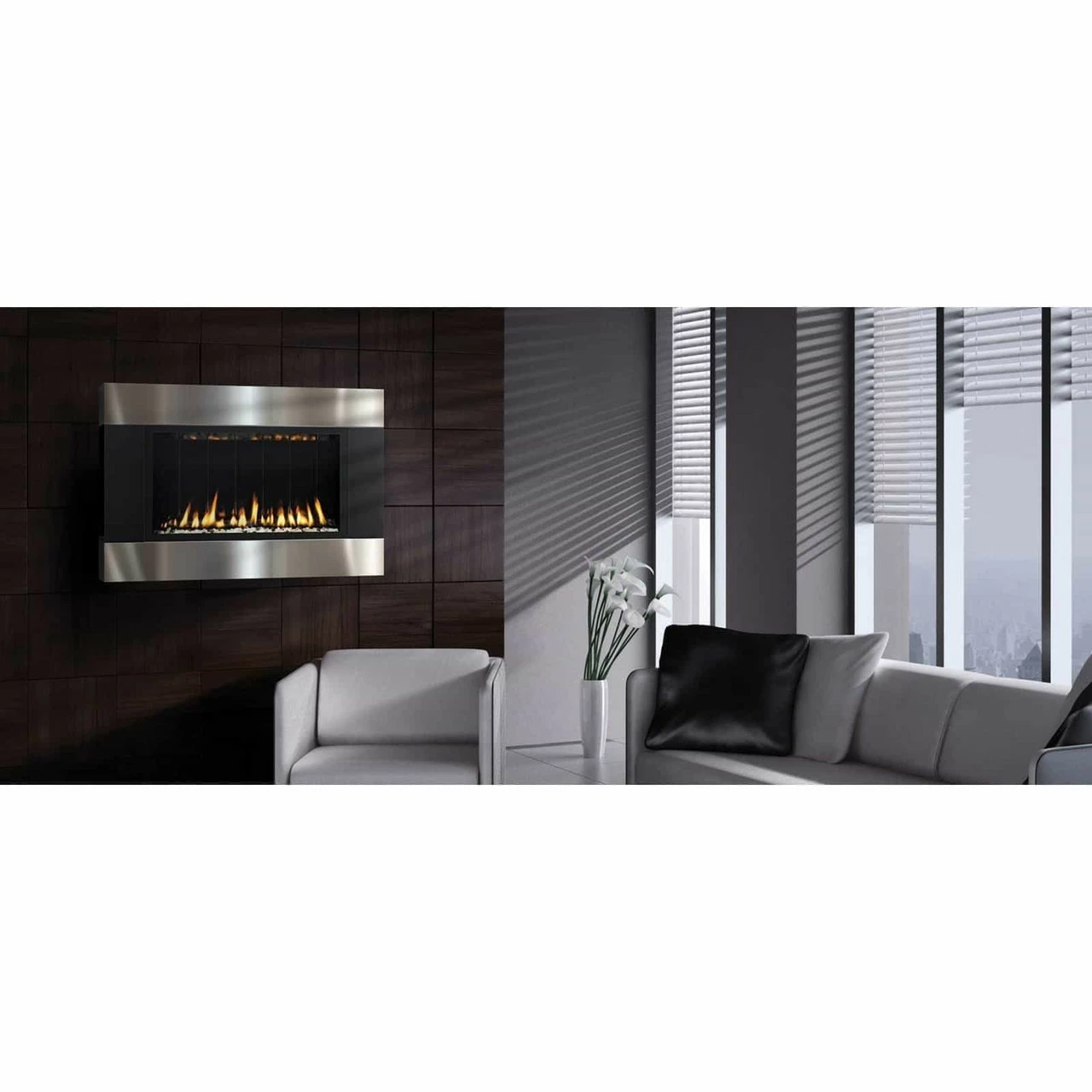 TWENTY6 - Solas Wall Mounted Direct Vent Linear Fireplace 4 TWENTY6 - Solas Wall Mounted Direct Vent Linear Fireplace - Image 2