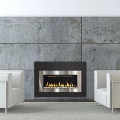 Satin Black And Stainless Steel Surround 38" X 26" For Solas Twenty6 FI