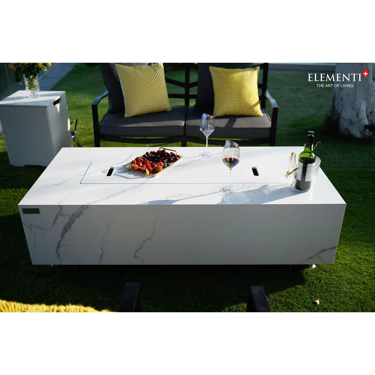 Elementi Plus Carrara Marble Porcelain Fire Table 9 Elementi Plus Carrara Marble Porcelain Fire Table - Image 7