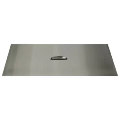 The Outdoor Plus 10" Wide Brushed Stainless Steel Rectangle Fire Pit Cover