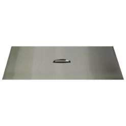 The Outdoor Plus 12" Wide Brushed Stainless Steel Rectangle Fire Pit Cover