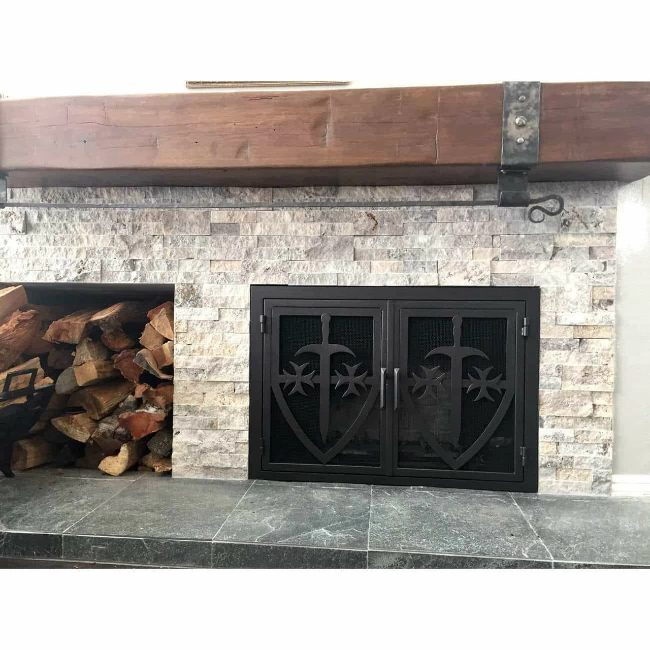 Stark Rectangular Fireplace Door - Wrought Iron 4 Stark Rectangular Fireplace Door - Wrought Iron - Image 2