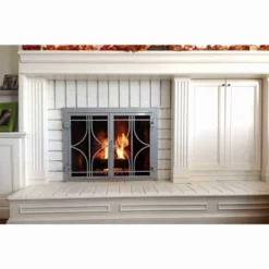 Stella Rectangular Fireplace Door - Wrought Iron -AMS FIREPLACE Sales stella 17 fireplace door web1 63979.1575308167