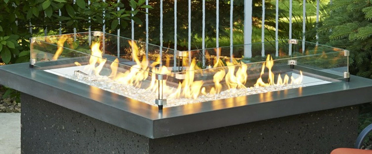 Outdoor GreatRoom Glass Guard For The Pointe Fire Pit Table - GLASS GUARD-1242-L 3 Outdoor GreatRoom Glass Guard For The Pointe Fire Pit Table - GLASS GUARD-1242-L