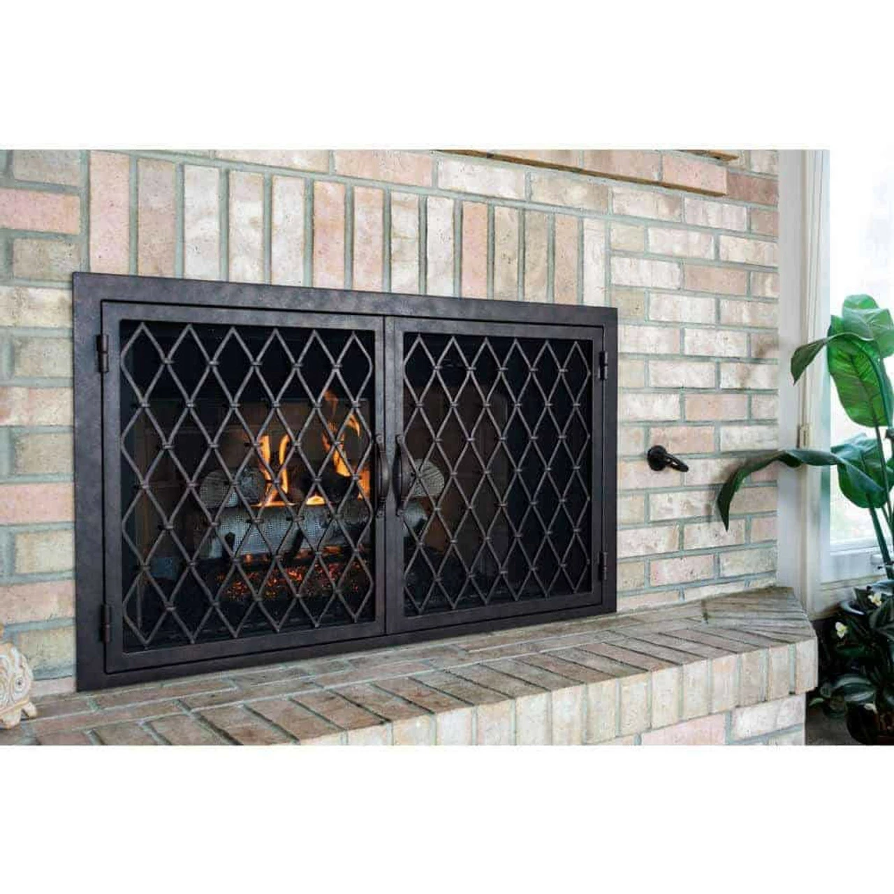 Trabuco Rectangular Fireplace Door - Wrought Iron 4 Trabuco Rectangular Fireplace Door - Wrought Iron - Image 2