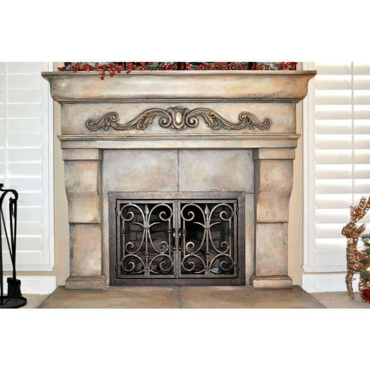 Triton Rectangular Fireplace Door - Wrought Iron 4 Triton Rectangular Fireplace Door - Wrought Iron - Image 2