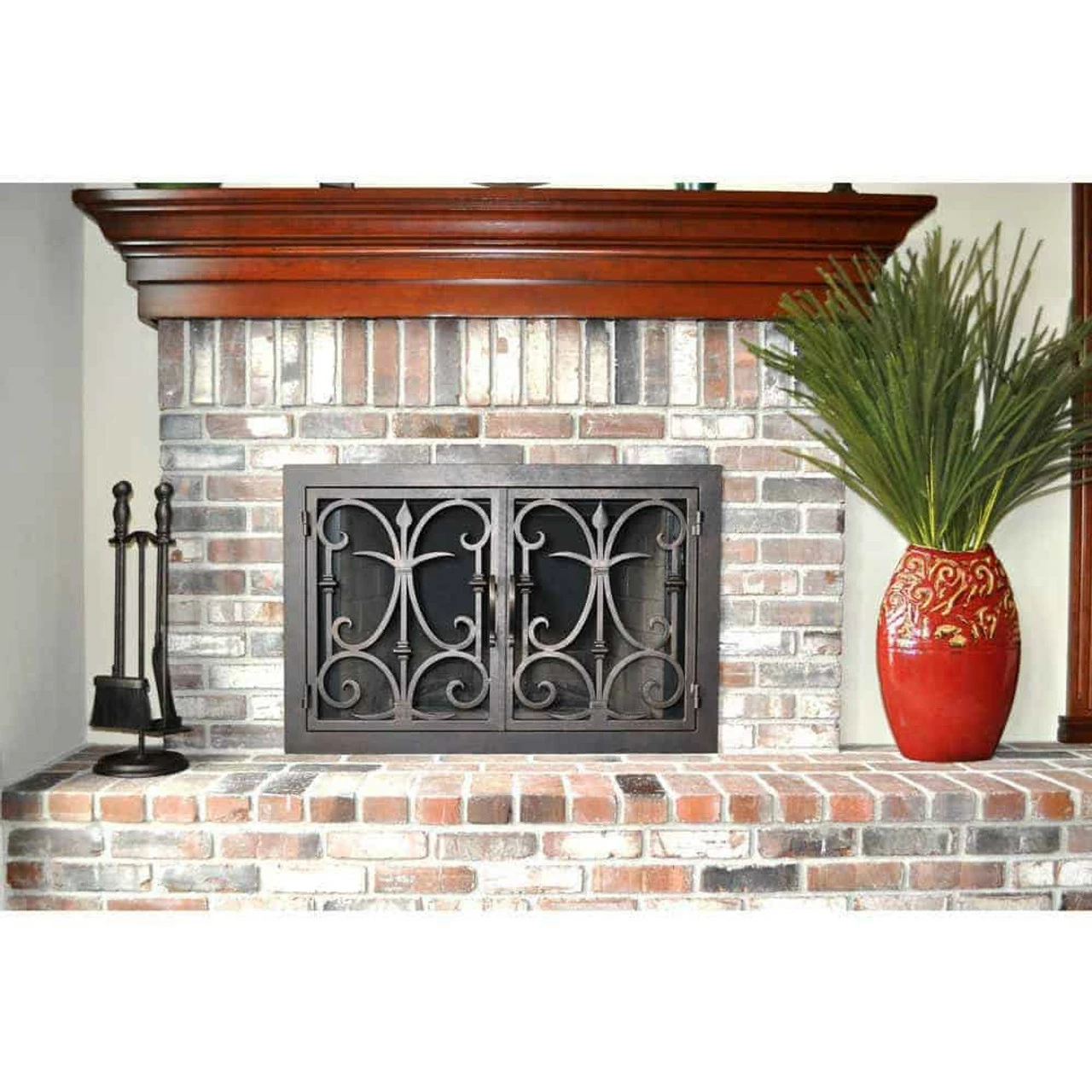 Triton Rectangular Fireplace Door - Wrought Iron 3 Triton Rectangular Fireplace Door - Wrought Iron