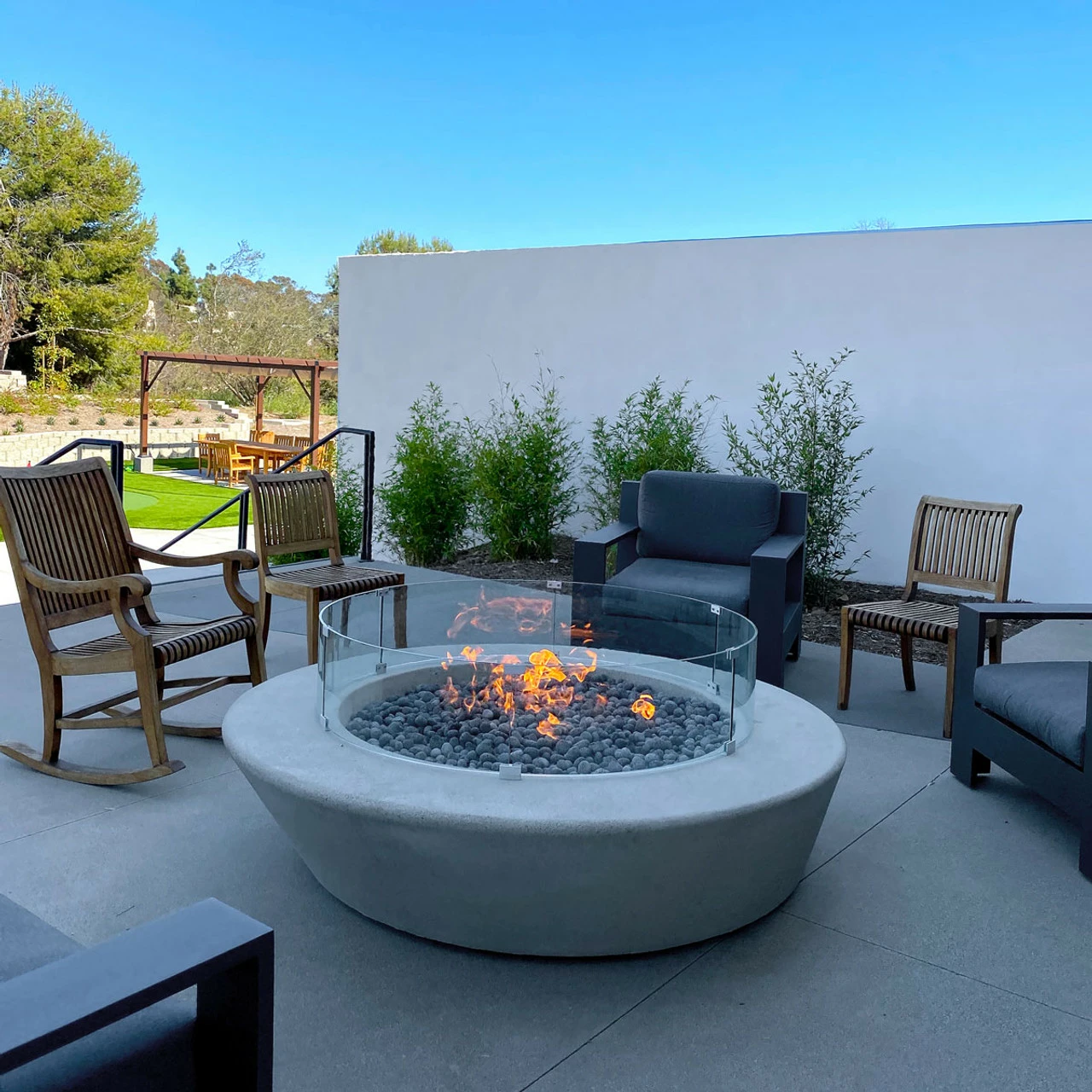 AMS Fire Pit Table Round Glass Wind Guard - 1/4" Thick Glass - Fire Flame Guard 11 AMS Fire Pit Table Round Glass Wind Guard - 1/4" Thick Glass - Fire Flame Guard - Image 9